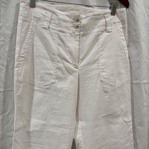 Anthropologie Naomi White Flare Pants Flattering 10 - Picture 2 of 8